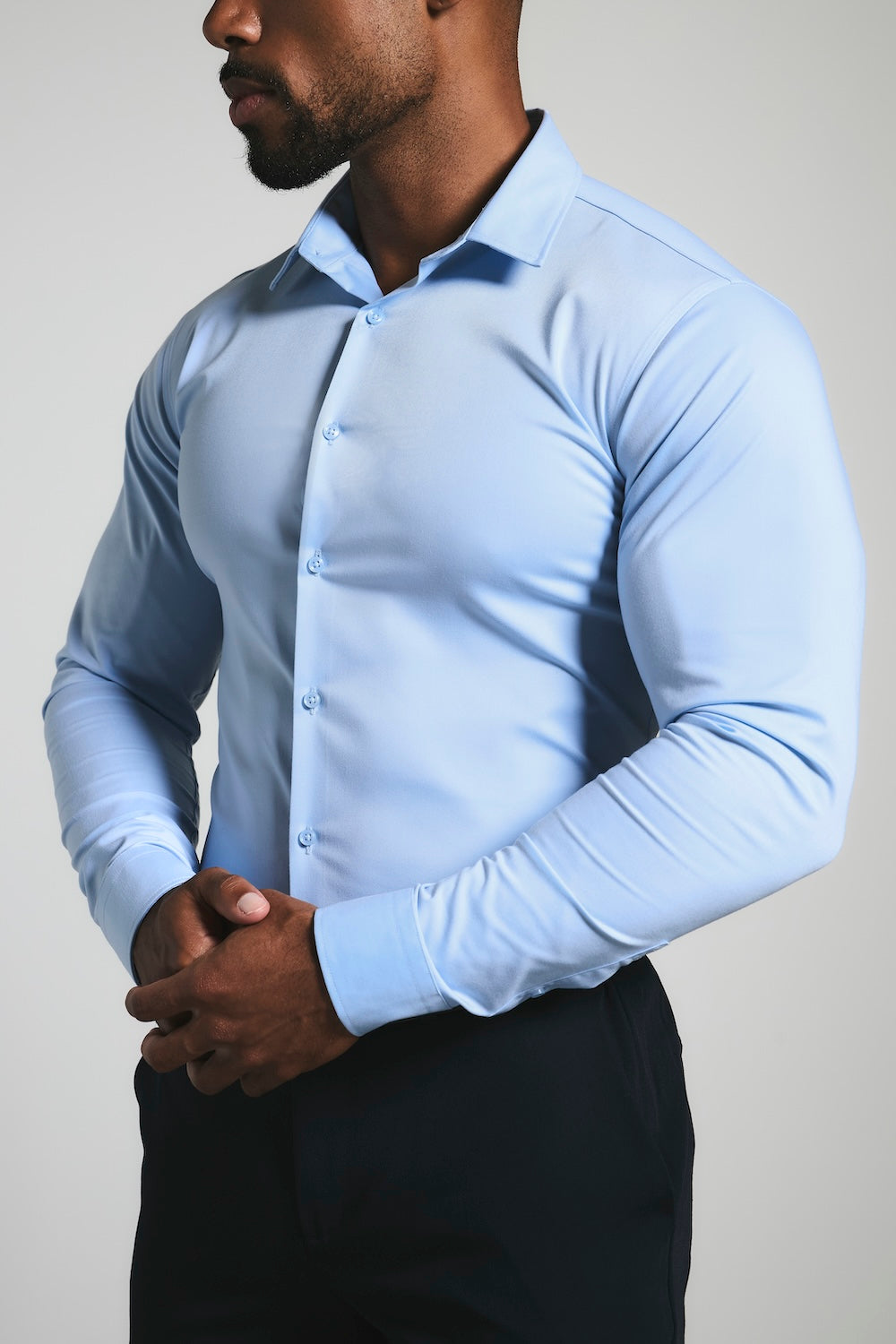 Athletic Fit Dress Shirt in Light Blue