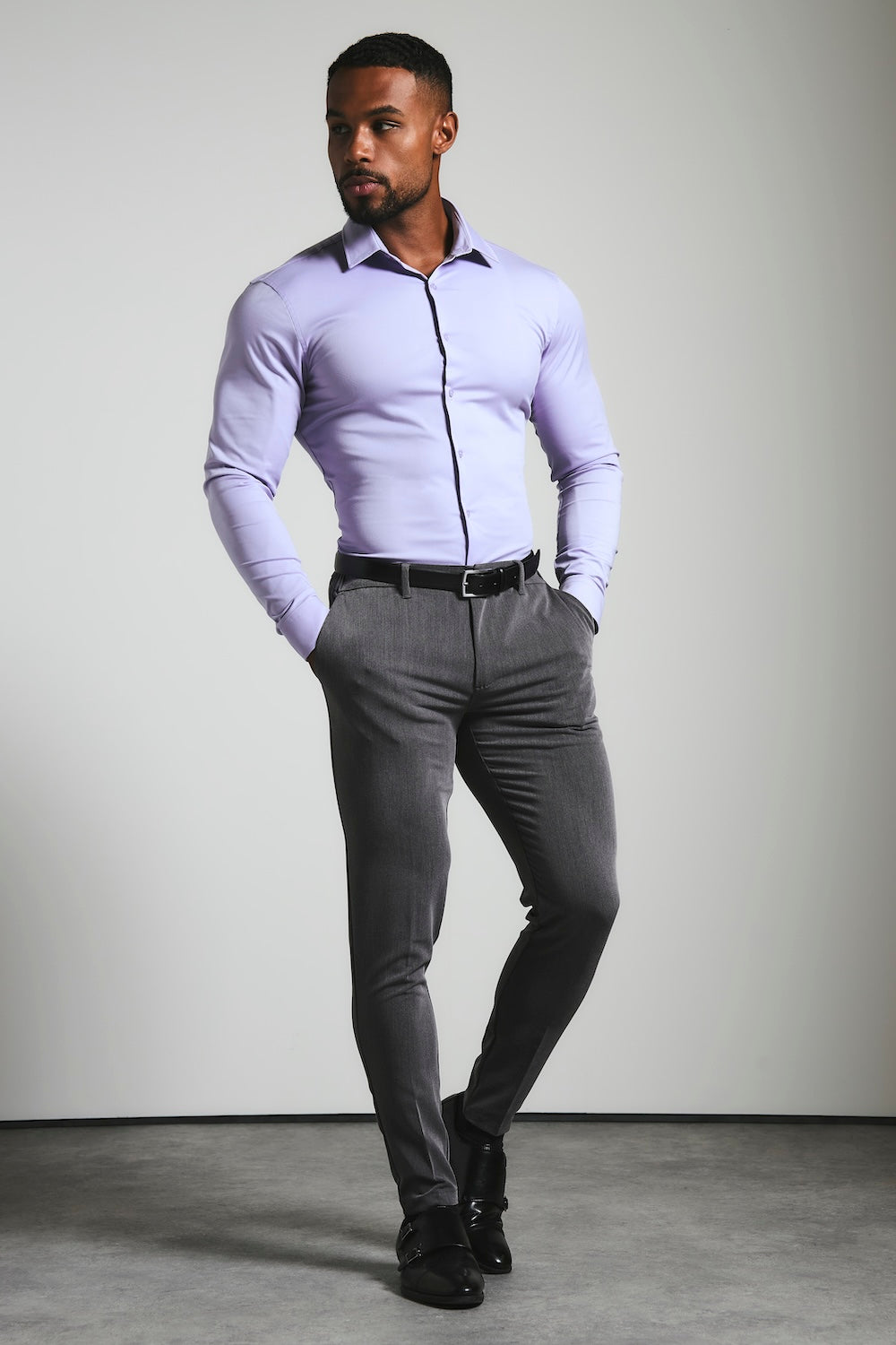 purple dress shirt black pants Athletic Fit in Lilac S Brooks Brothers Dress Shirt Heres a polished version Zumi Select Size:XS