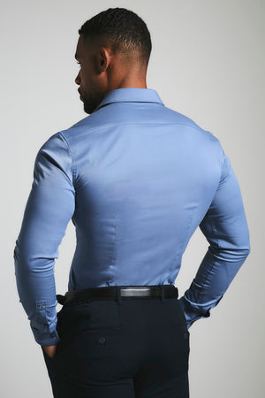 Athletic Fit Dress Shirt in Steel Blue