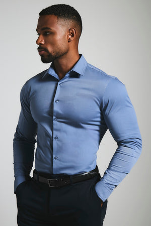 Athletic Fit Dress Shirt in Steel Blue