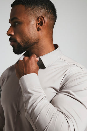 Athletic Fit Dress Shirt in Stone