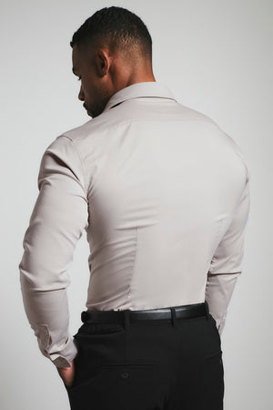 Athletic Fit Dress Shirt in Stone
