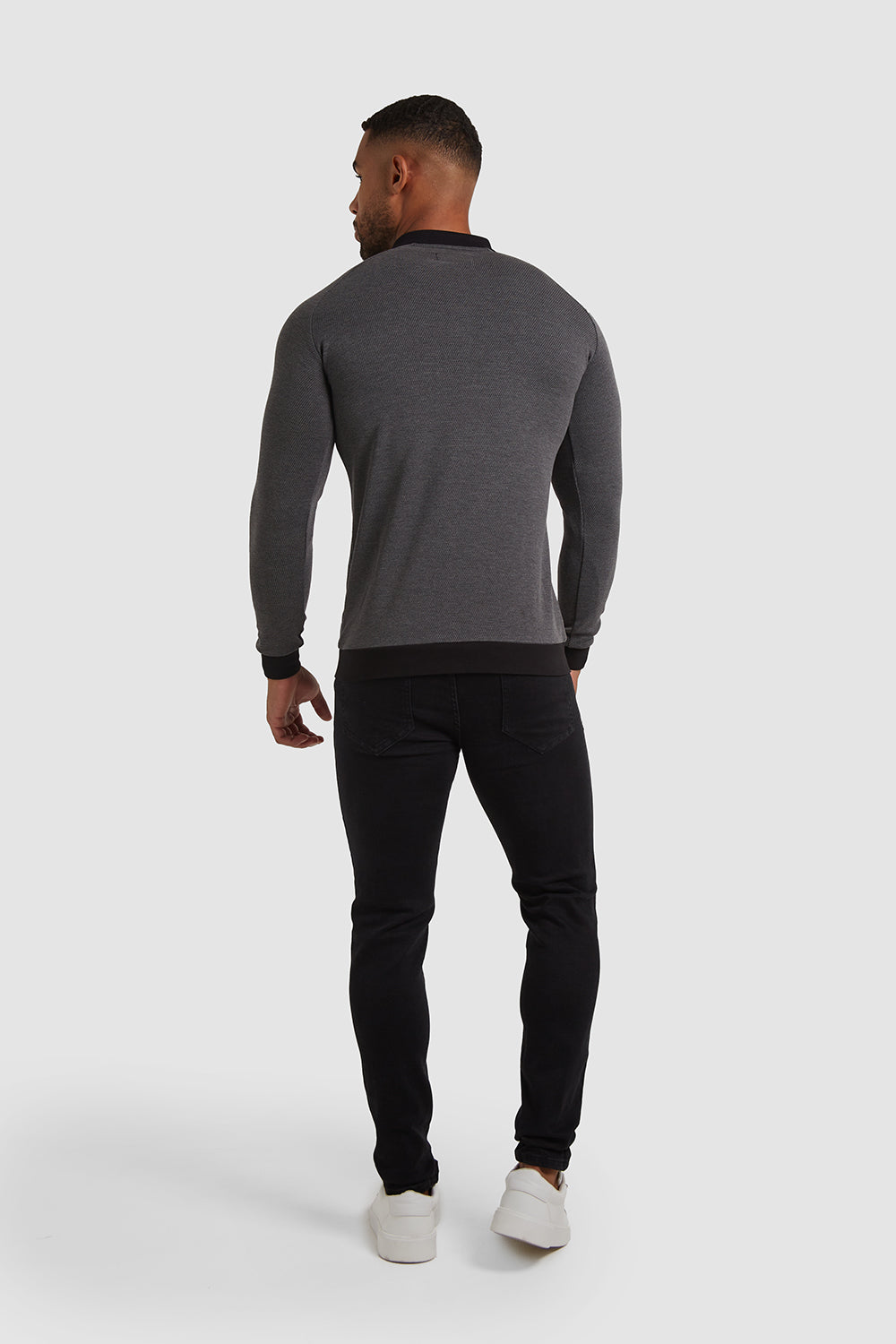 Knit Look Polo in Charcoal - TAILORED ATHLETE - USA