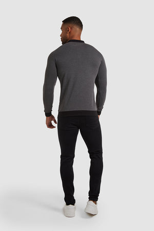 Knit Look Polo Shirt in Charcoal - TAILORED ATHLETE - USA