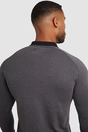 Knit Look Polo Shirt in Charcoal - TAILORED ATHLETE - USA