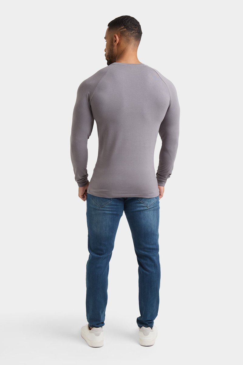 Athletic Fit Long Sleeve T-Shirt in Charcoal - TAILORED ATHLETE - USA