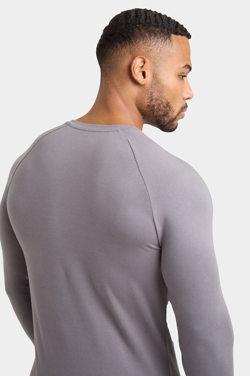 Athletic Fit Long Sleeve T-Shirt in Charcoal - TAILORED ATHLETE - USA