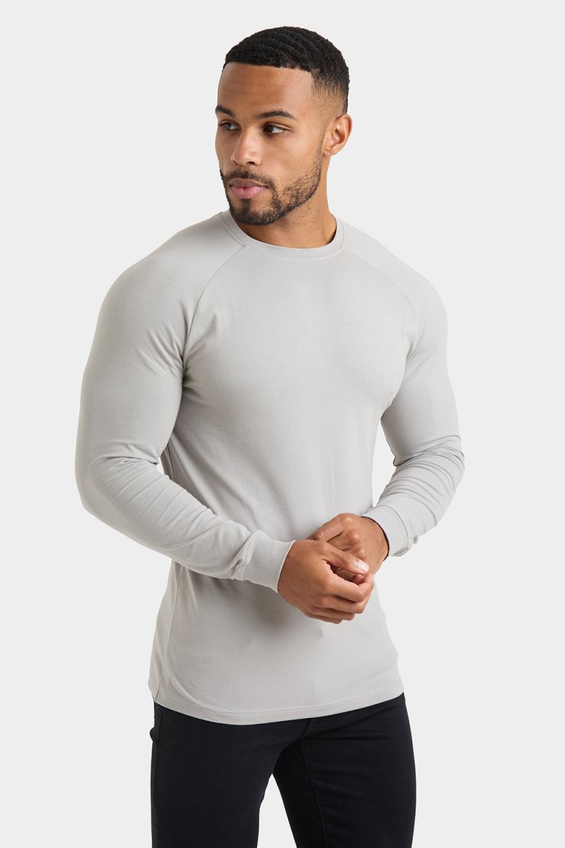 Athletic Fit Long Sleeve T-Shirt in Concrete Grey - TAILORED ATHLETE - USA