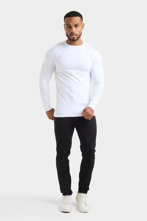Athletic Fit Long Sleeve T-Shirt in White - TAILORED ATHLETE - USA