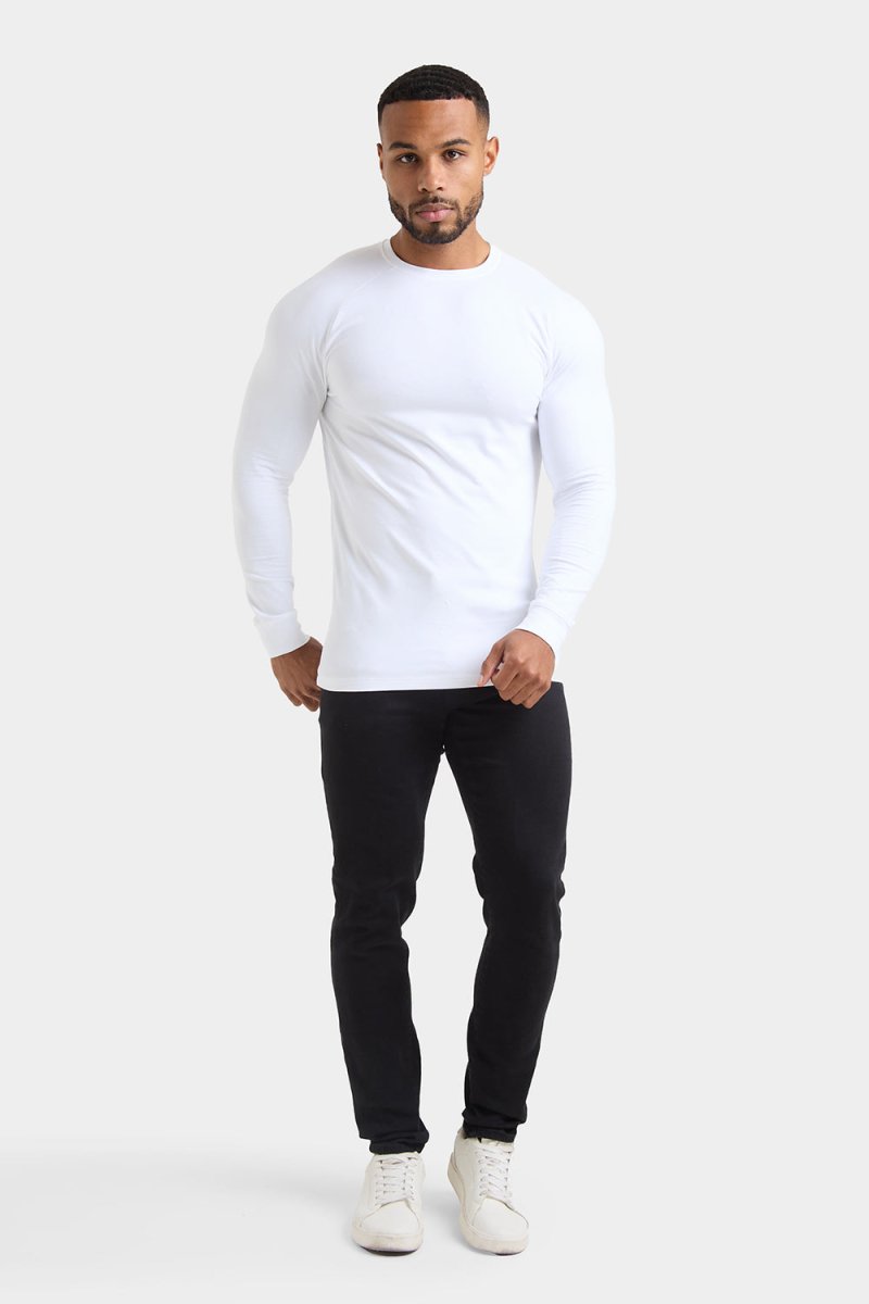 Athletic Fit Long Sleeve T-Shirt in White - TAILORED ATHLETE - USA