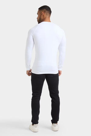 Athletic Fit Long Sleeve T-Shirt in White - TAILORED ATHLETE - USA