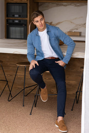 Denim Shirt in Pale Blue - TAILORED ATHLETE - USA