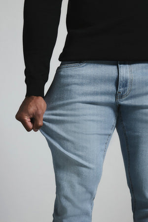 Athletic Fit Stretch Jeans in Light Blue