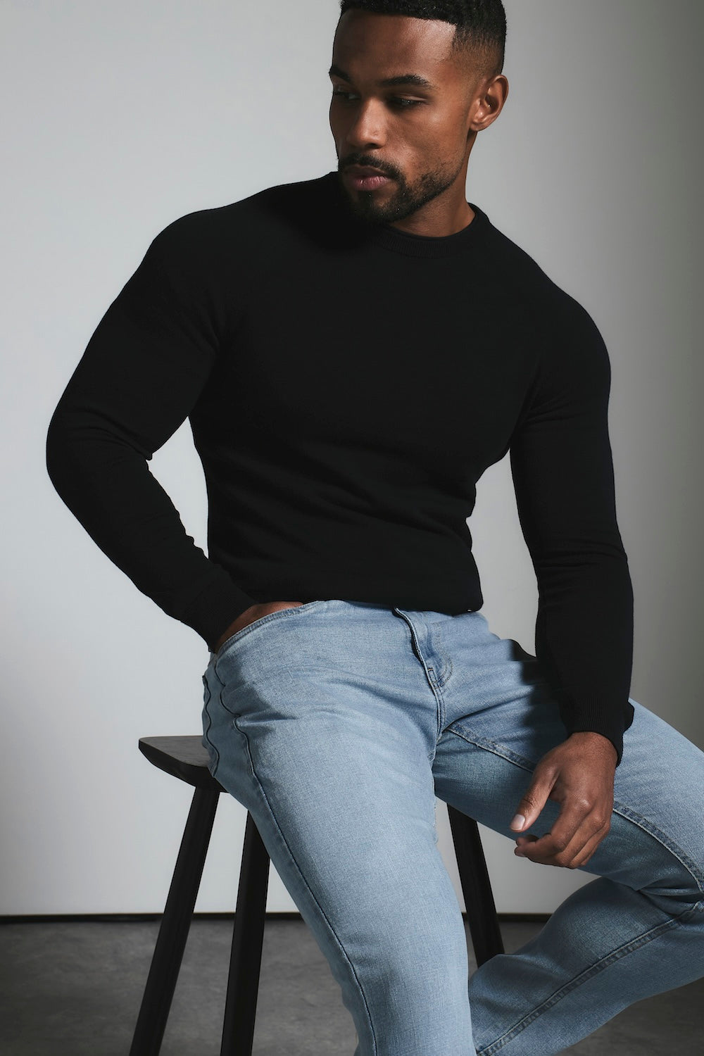 Athletic Fit Stretch Jeans in Light Blue