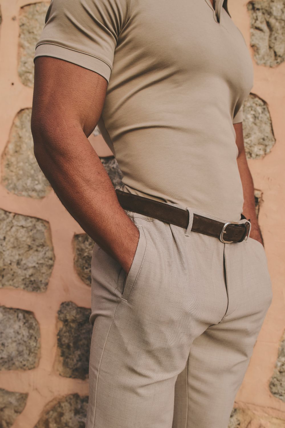Lightweight Semi-plain Pants in Taupe - TAILORED ATHLETE - USA