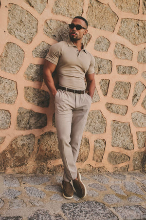 Lightweight Semi-plain Pants in Taupe - TAILORED ATHLETE - USA