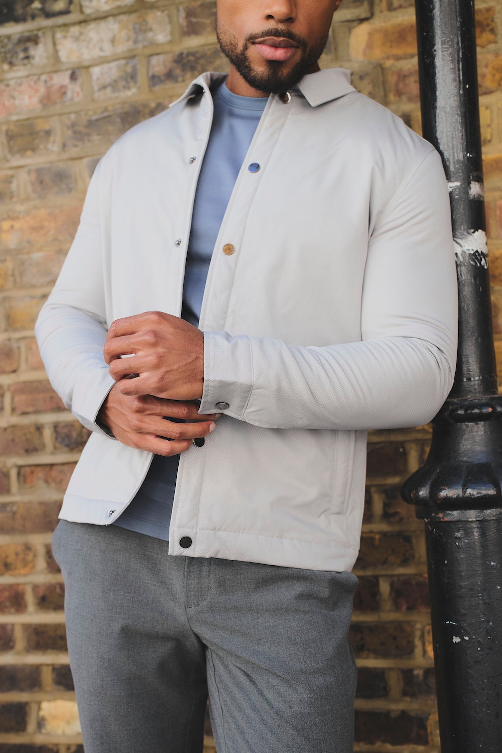 Shower Resistant Padded Coat Jacket in Stone