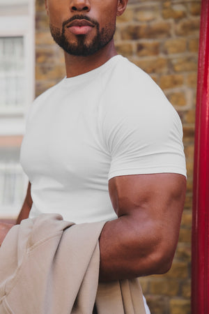 Mercerised Cotton T-Shirt in White