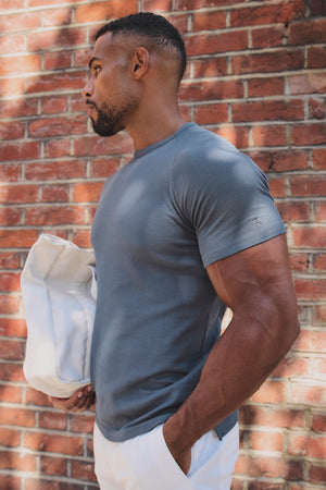 Textured Jersey T-Shirt in Slate
