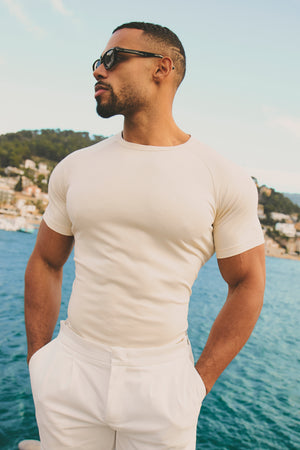 Luxe Sweat T-Shirt in Alabaster - TAILORED ATHLETE - USA