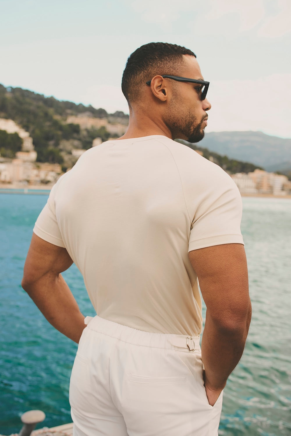 Mercerised Cotton T-Shirt in Alabaster - TAILORED ATHLETE - USA