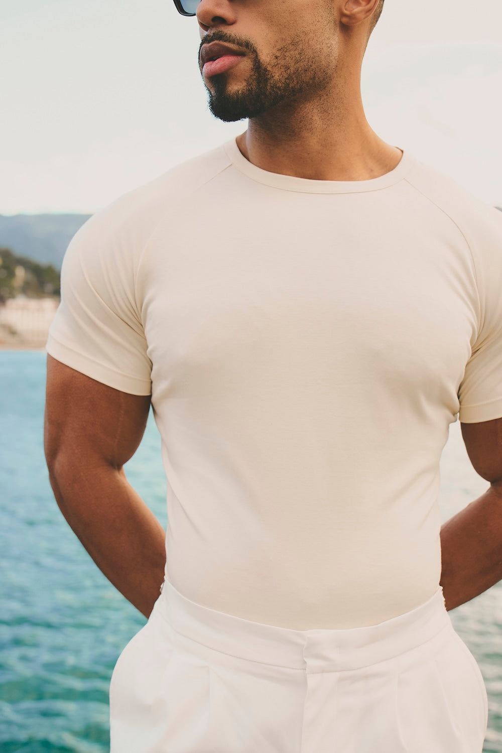 Luxe Sweat T-Shirt in Alabaster - TAILORED ATHLETE - USA