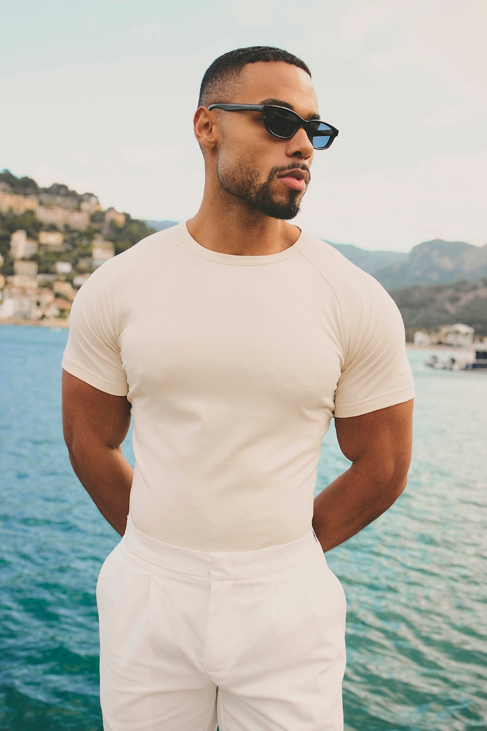 Mercerised Cotton T-Shirt in Alabaster - TAILORED ATHLETE - USA