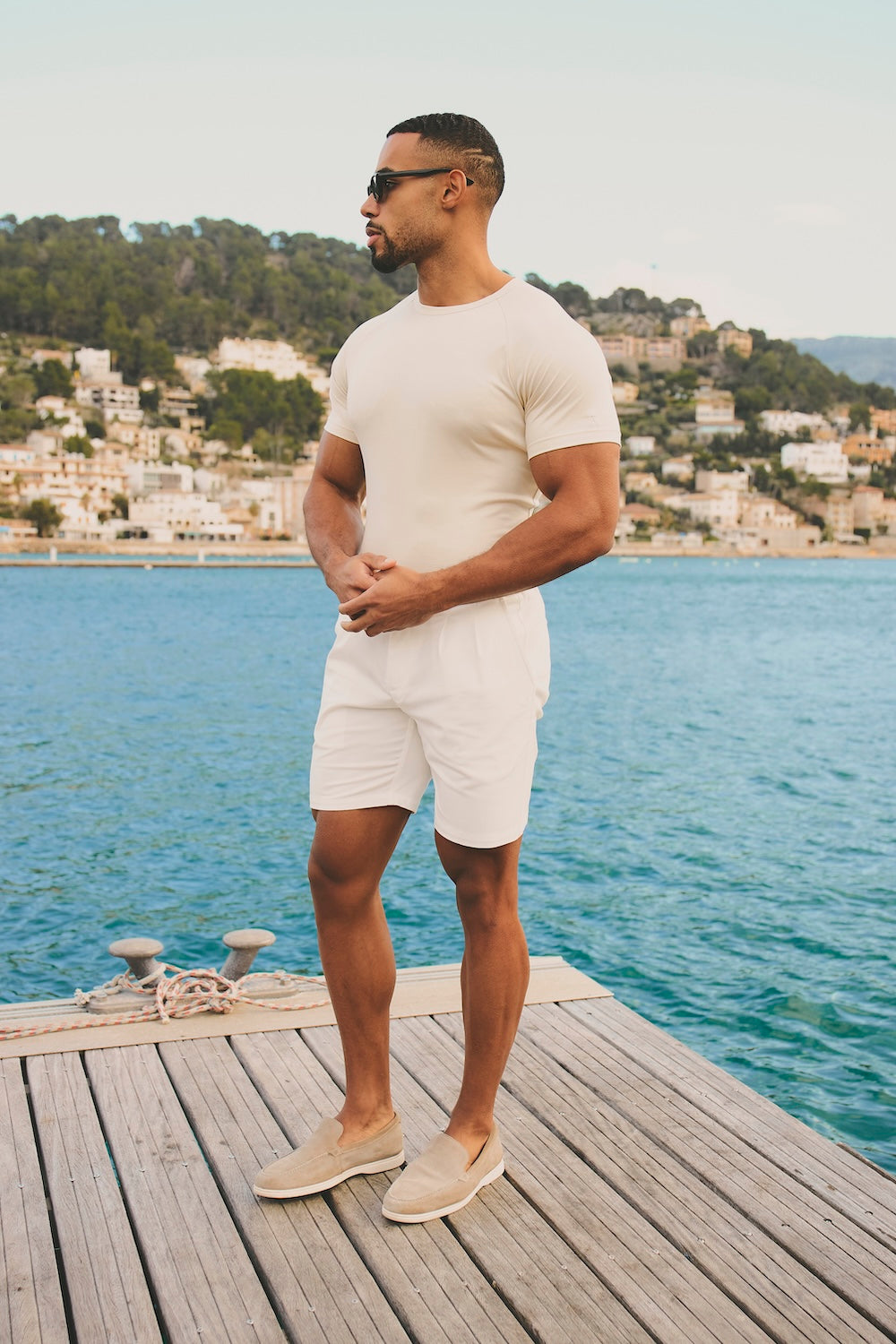 Mercerised Cotton T-Shirt in Alabaster - TAILORED ATHLETE - USA