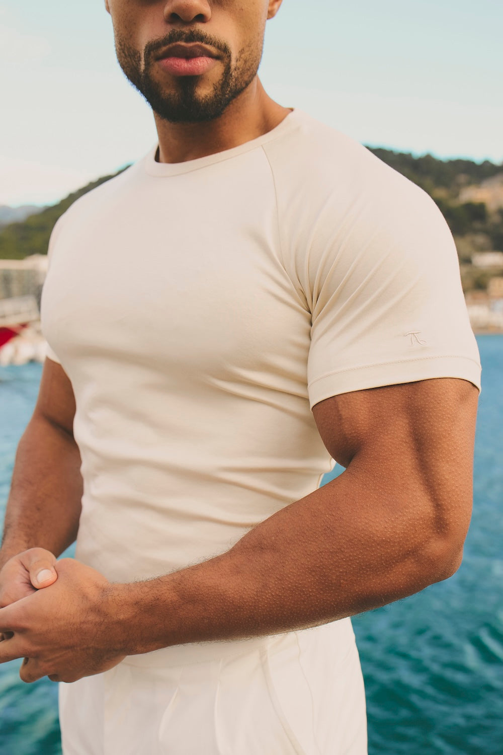Luxe Sweat T-Shirt in Alabaster - TAILORED ATHLETE - USA