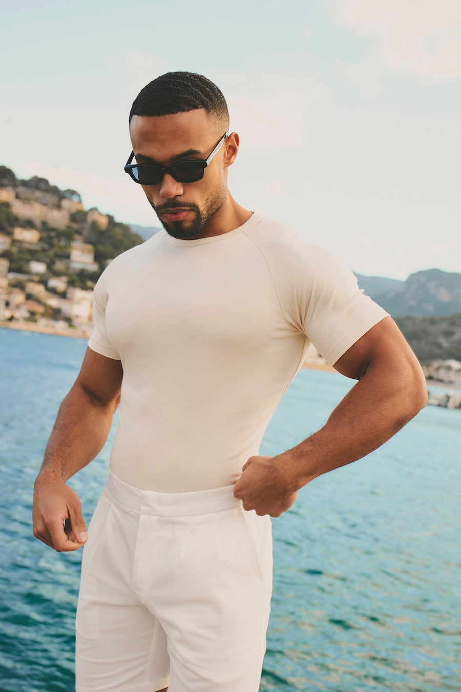 Mercerised Cotton T-Shirt in Alabaster - TAILORED ATHLETE - USA