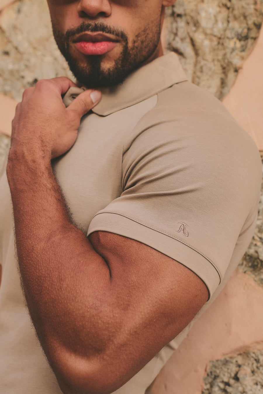 Luxe Smart Polo Shirt in Stone - TAILORED ATHLETE - USA