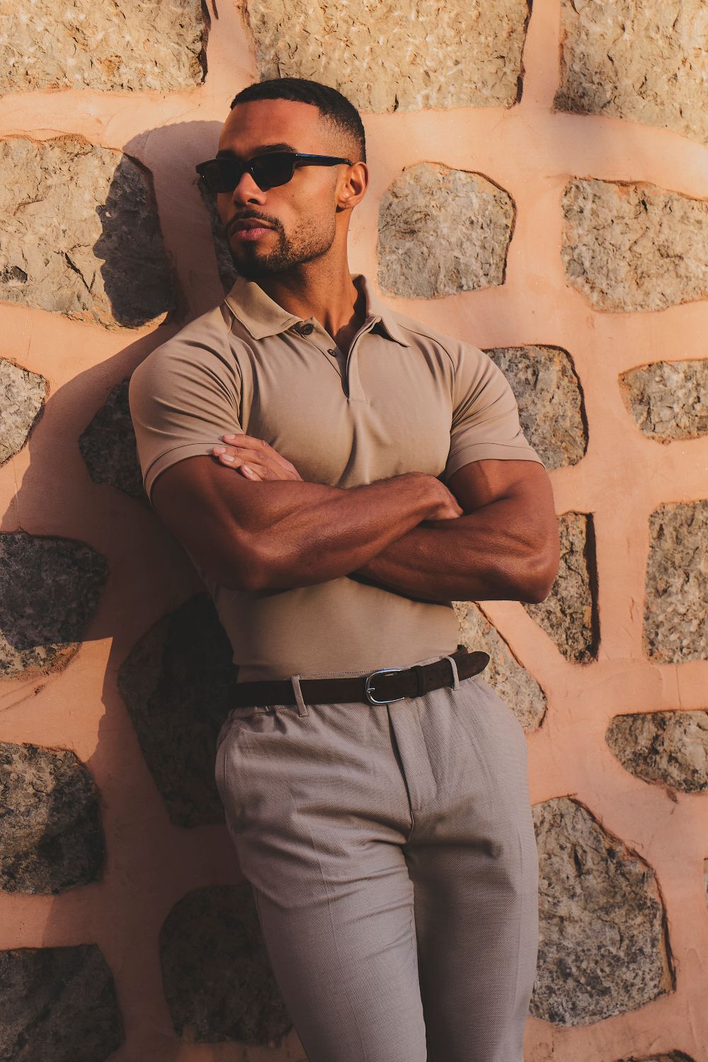 Luxe Smart Polo Shirt in Stone - TAILORED ATHLETE - USA