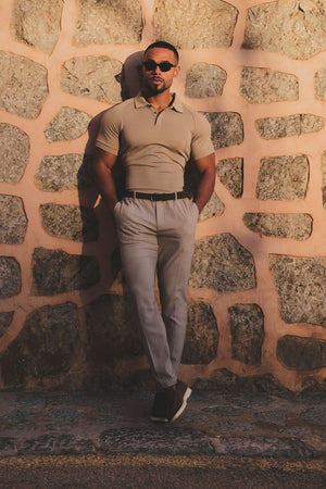 Luxe Smart Polo Shirt in Stone - TAILORED ATHLETE - USA