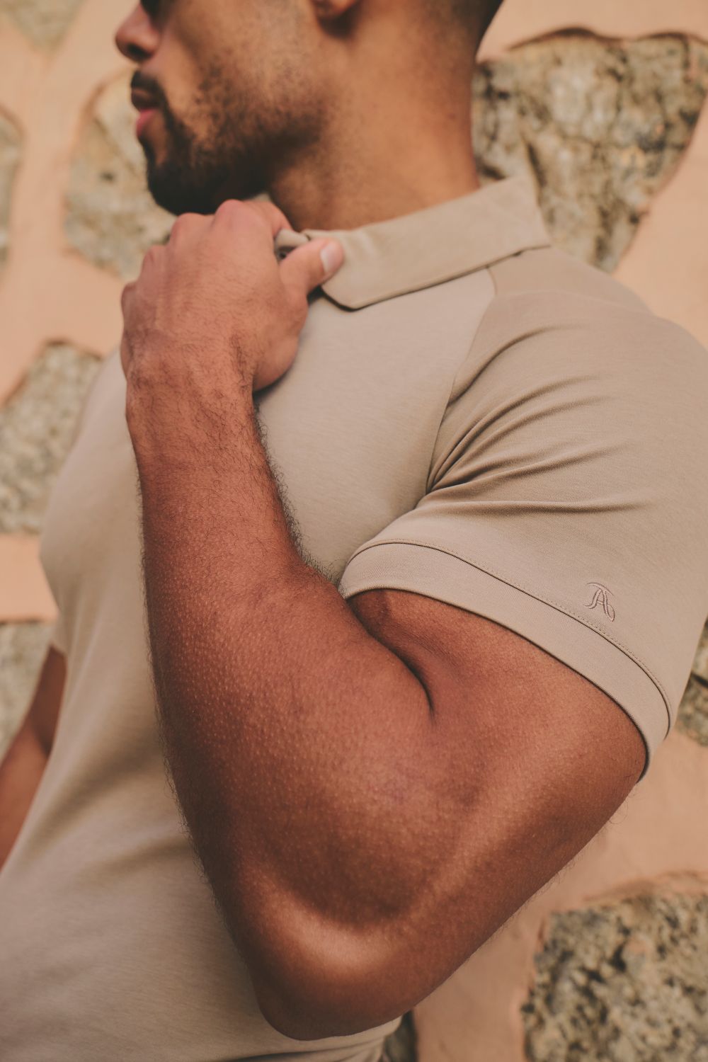 Luxe Smart Polo Shirt in Stone - TAILORED ATHLETE - USA