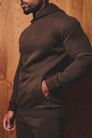 Luxe Sweat Hoodie in Chocolate - TAILORED ATHLETE - USA