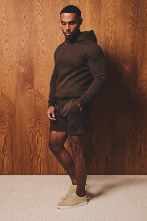Luxe Sweat Shorts in Chocolate - TAILORED ATHLETE - USA