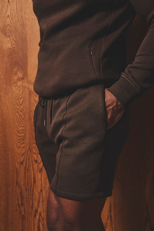 Luxe Sweat Shorts in Chocolate - TAILORED ATHLETE - USA