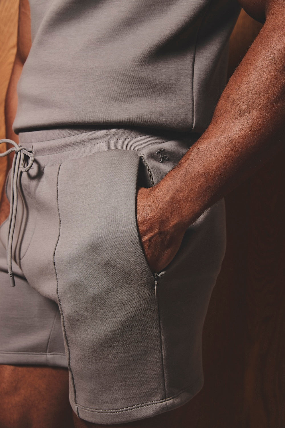 Luxe Sweat Shorts in Mushroom - TAILORED ATHLETE - USA