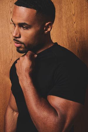 Luxe Sweat T-Shirt in Black - TAILORED ATHLETE - USA