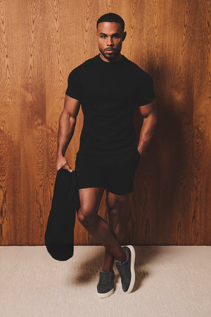 Luxe Sweat T-Shirt in Black - TAILORED ATHLETE - USA