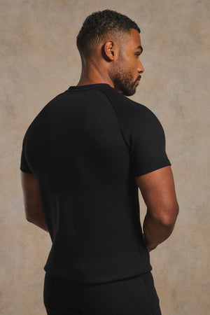 Luxe Sweat T-Shirt in Black