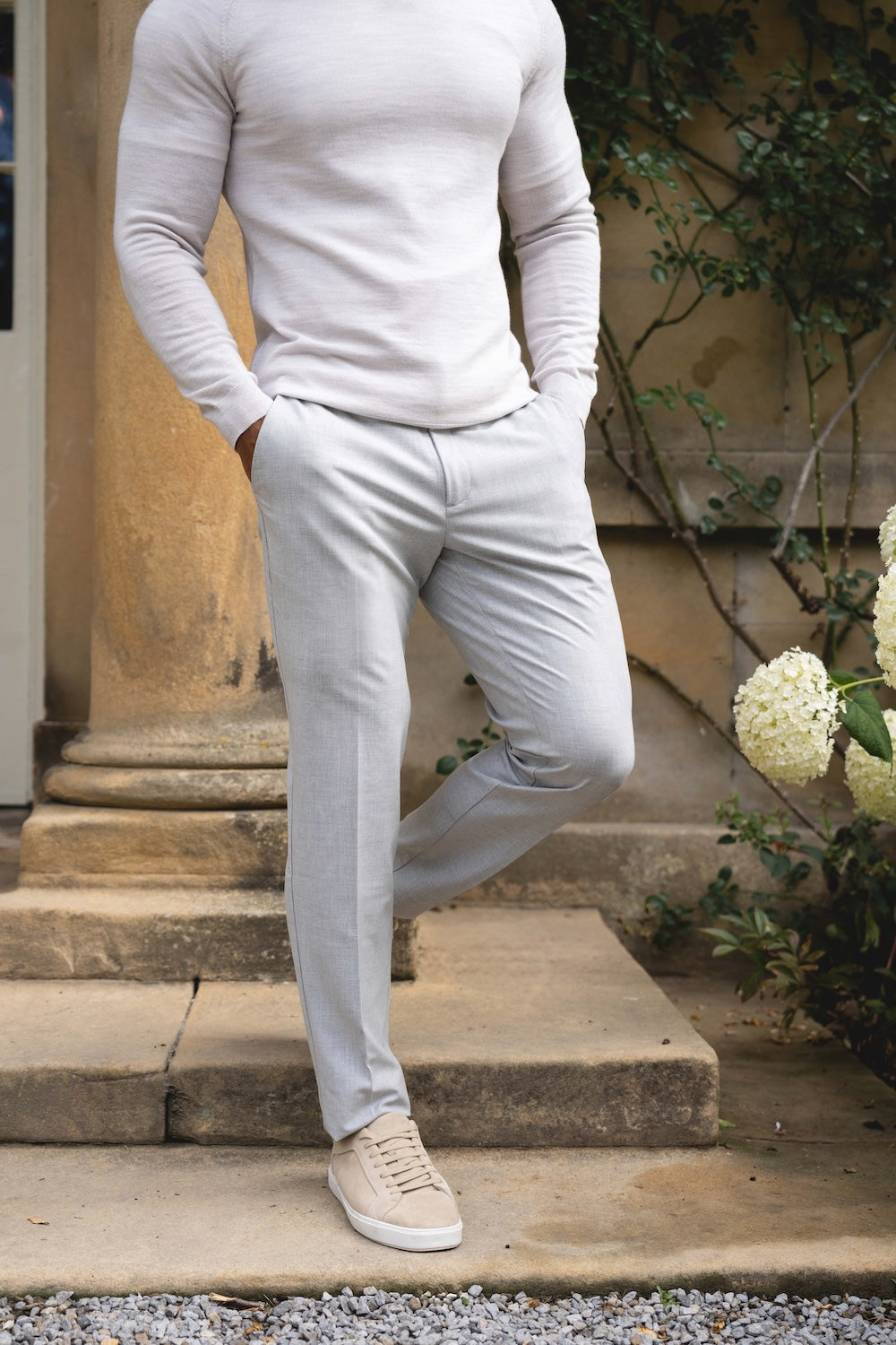 Melange Pants in Pale Grey - TAILORED ATHLETE - USA