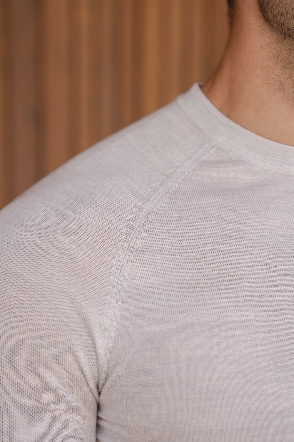 Extra Fine Merino Wool Crew Neck Sweater in Silver Grey Marl - TAILORED ATHLETE - USA