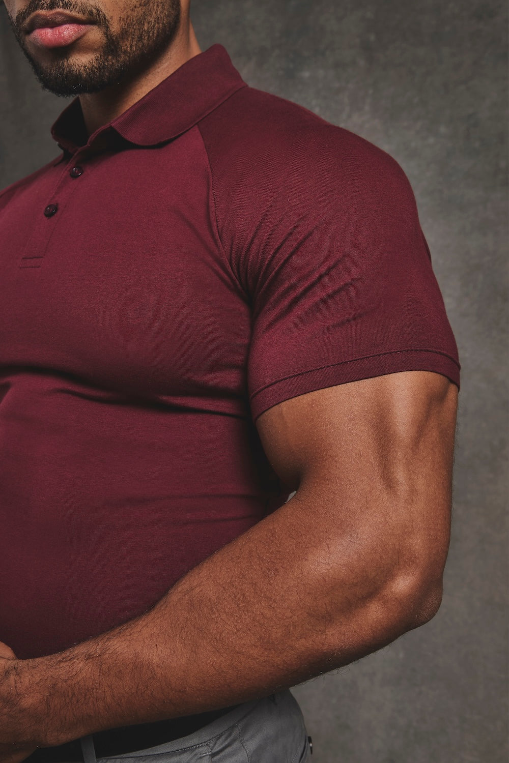 Athletic Fit Polo Shirt in Burgundy - TAILORED ATHLETE - USA