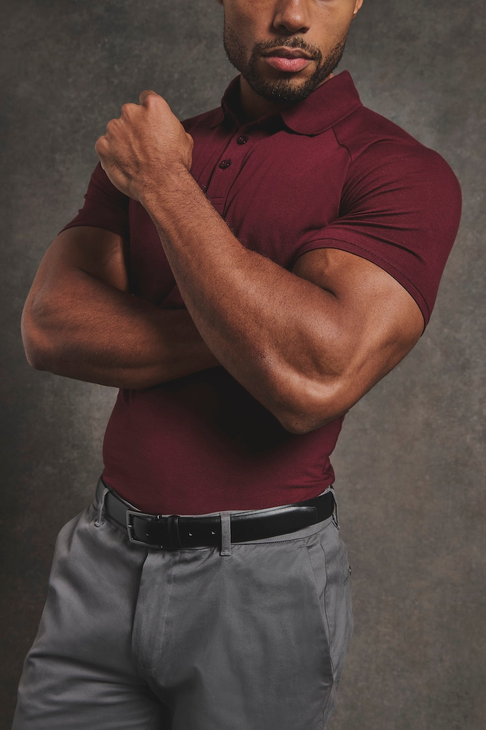 Athletic Fit Polo Shirt in Burgundy - TAILORED ATHLETE - USA