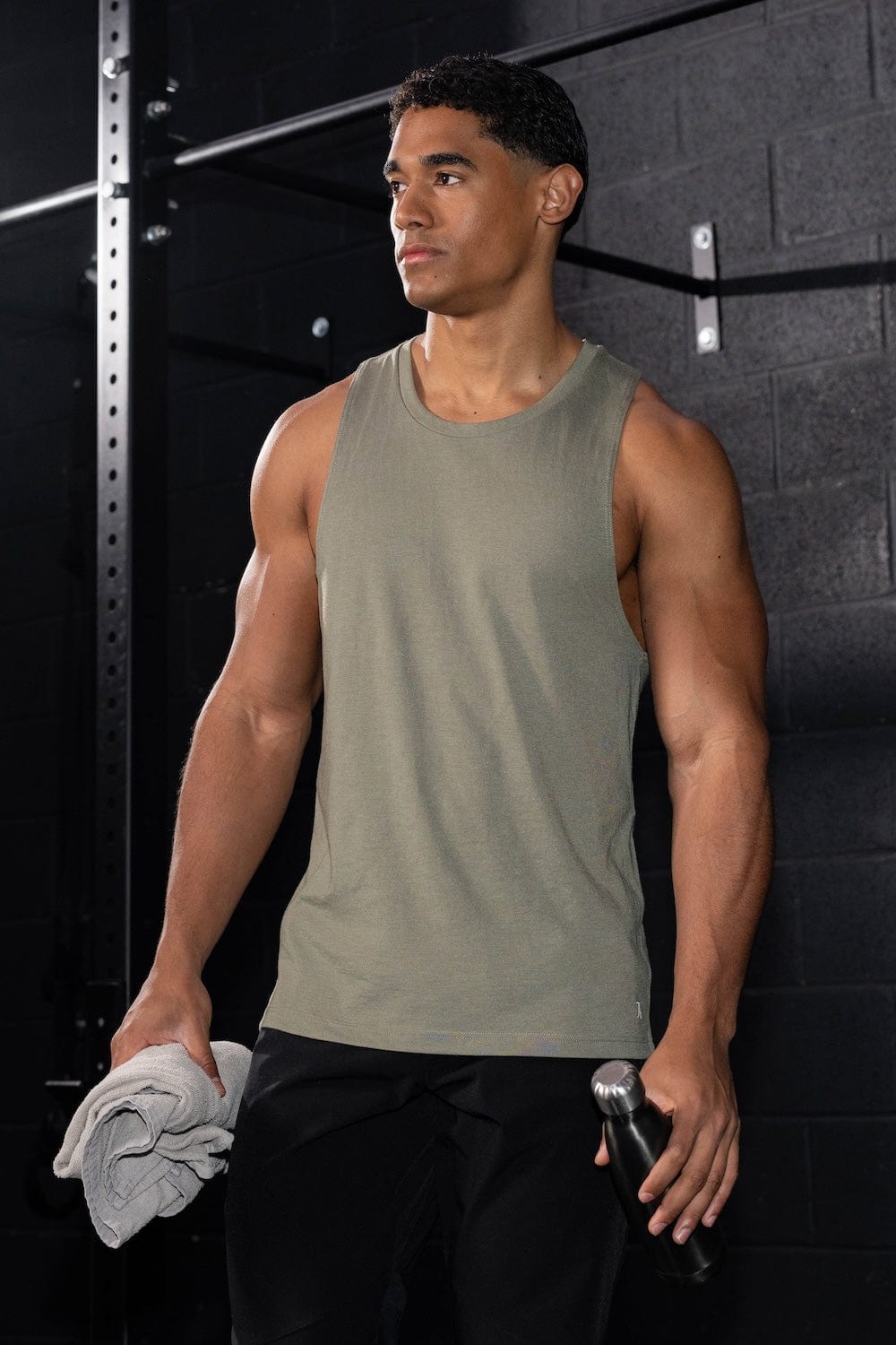 Essential Training Tank Top in Khaki - TAILORED ATHLETE - USA