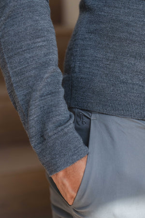 Athletic Fit Cotton Stretch Chino Pants in Dark Grey - TAILORED ATHLETE - USA