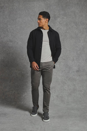 Melange Woven Shacket in Black - TAILORED ATHLETE - USA