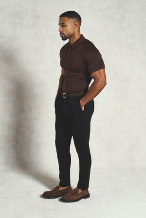 Luxe Smart Polo Shirt in Chocolate - TAILORED ATHLETE - USA
