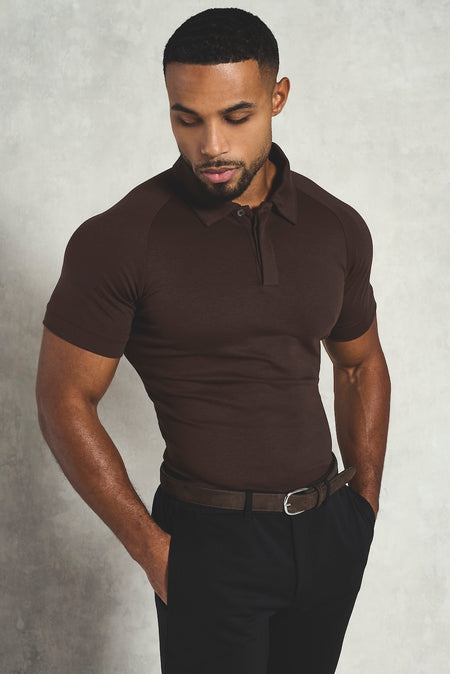 Luxe Smart Polo Shirt in Chocolate - TAILORED ATHLETE - USA